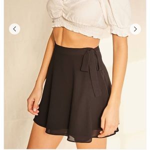 Forever21 black chiffon wrap skirt